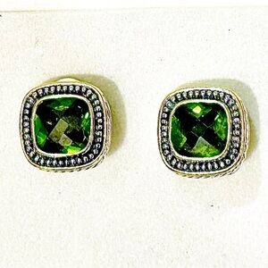 Chic Green Gemstone Earrings